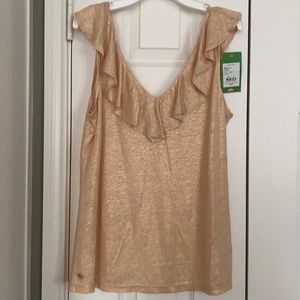 Lily Pulitzer Alessa Top in shimmering Sand Dune Sz Small
